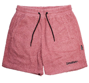 sherpa shorts in salmon