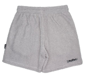 sherpa shorts in silver