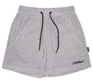 sherpa shorts in silver
