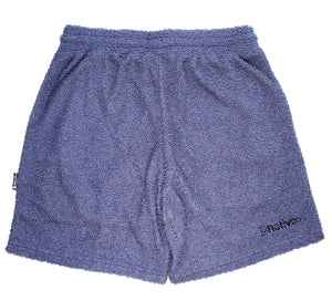 sherpa shorts in slate blue