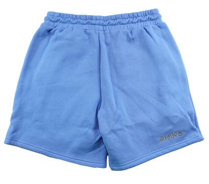 sweat shorts in baby blue/silver
