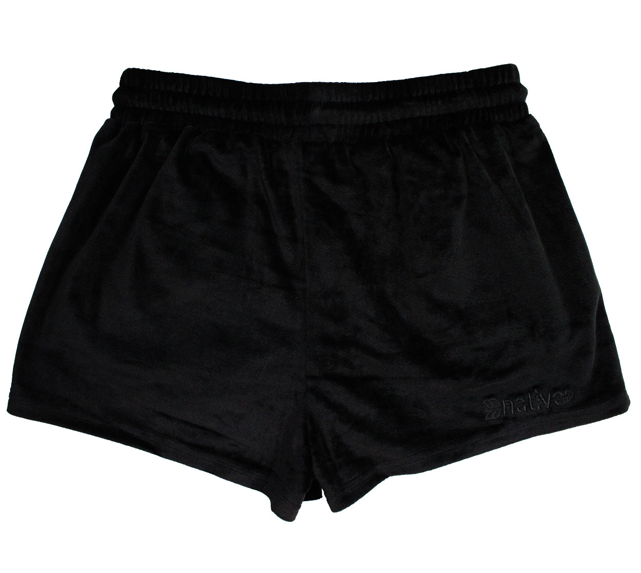 velour shorties in blackout