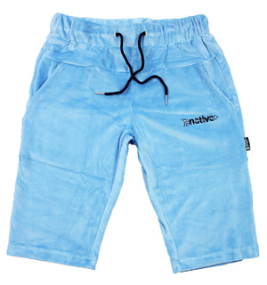 velour 3/4 pants in baby blue