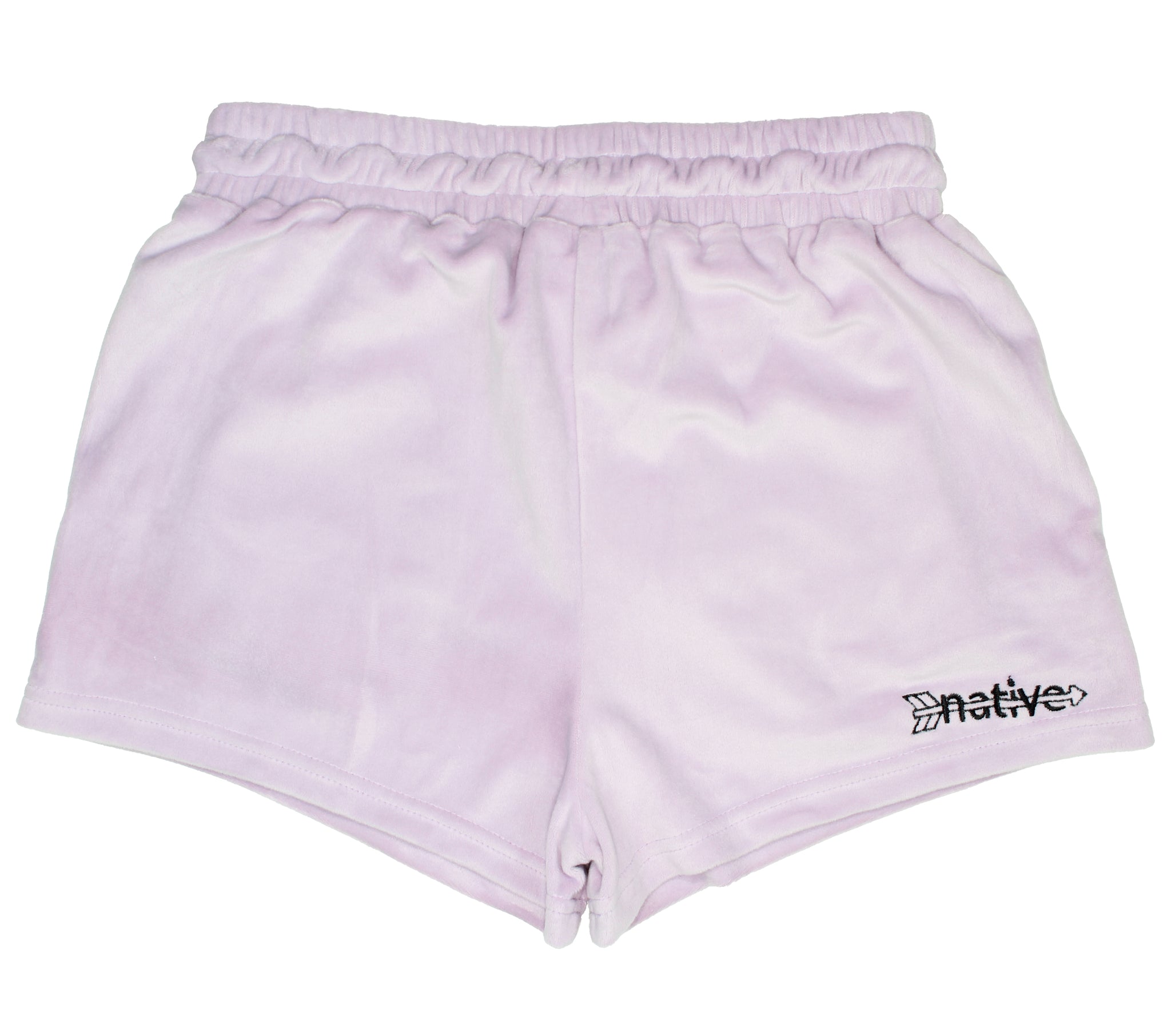 velour shorties in lavender