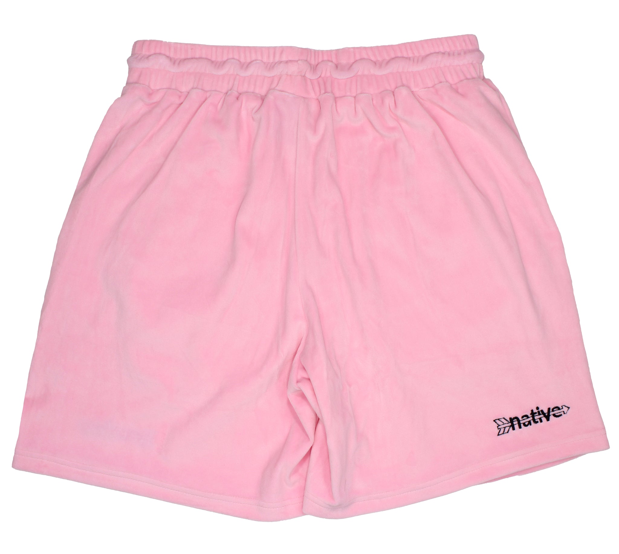 velour shorts in bubblegum