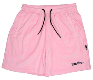 velour shorts in bubblegum