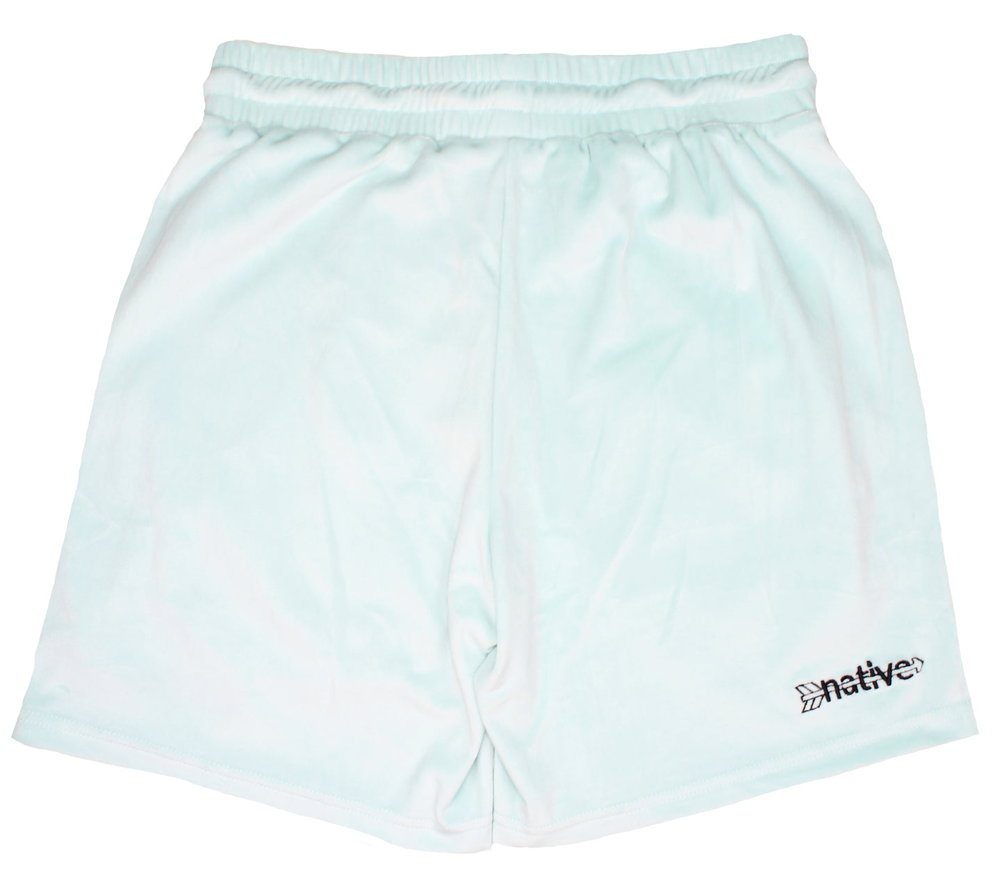 velour shorts in ice blue