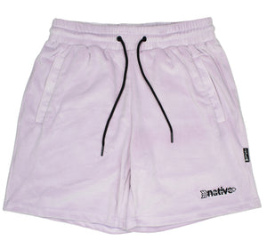 velour shorts in lavender