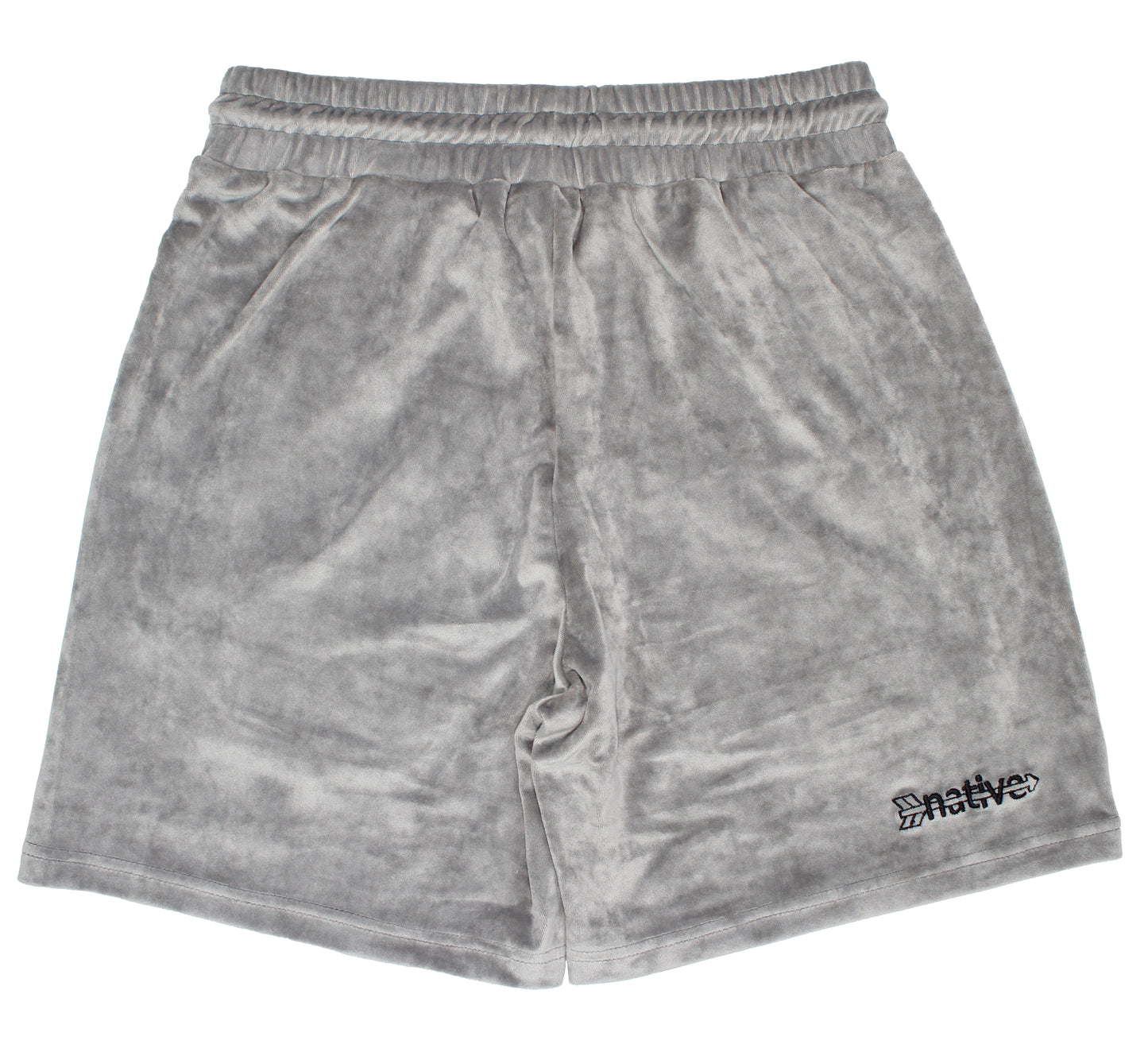 velour shorts in silver