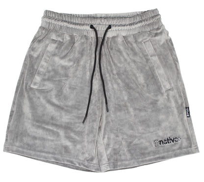 velour shorts in silver