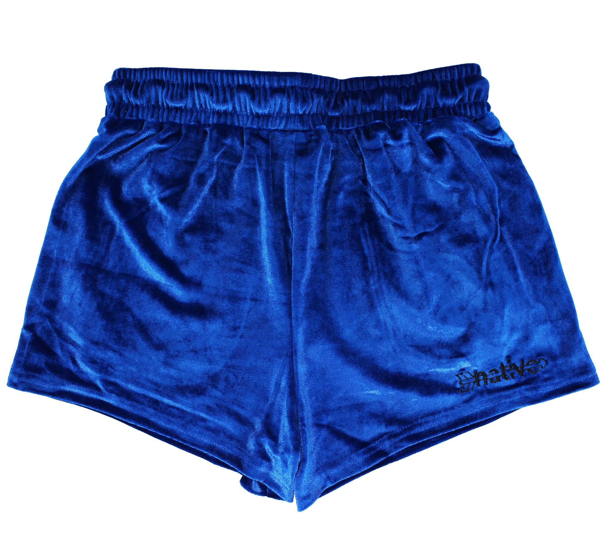 velvet shorties in royal blue