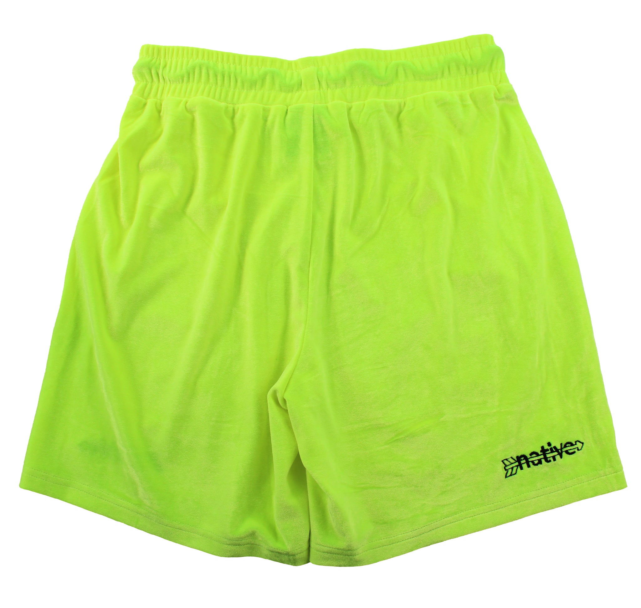 velvet shorts in volt
