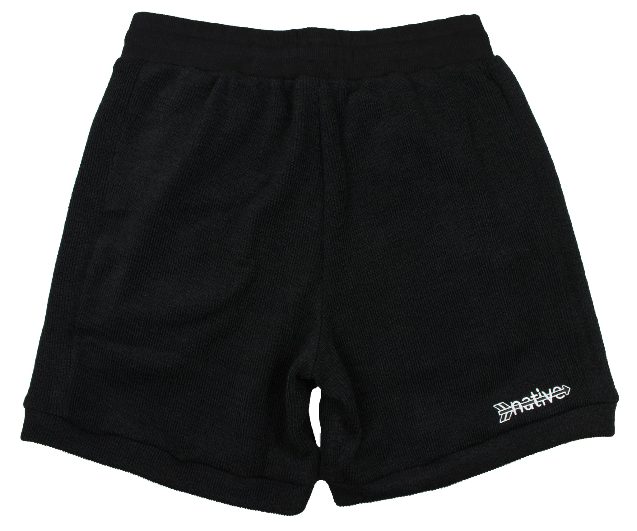 corduroy knit shorts in black