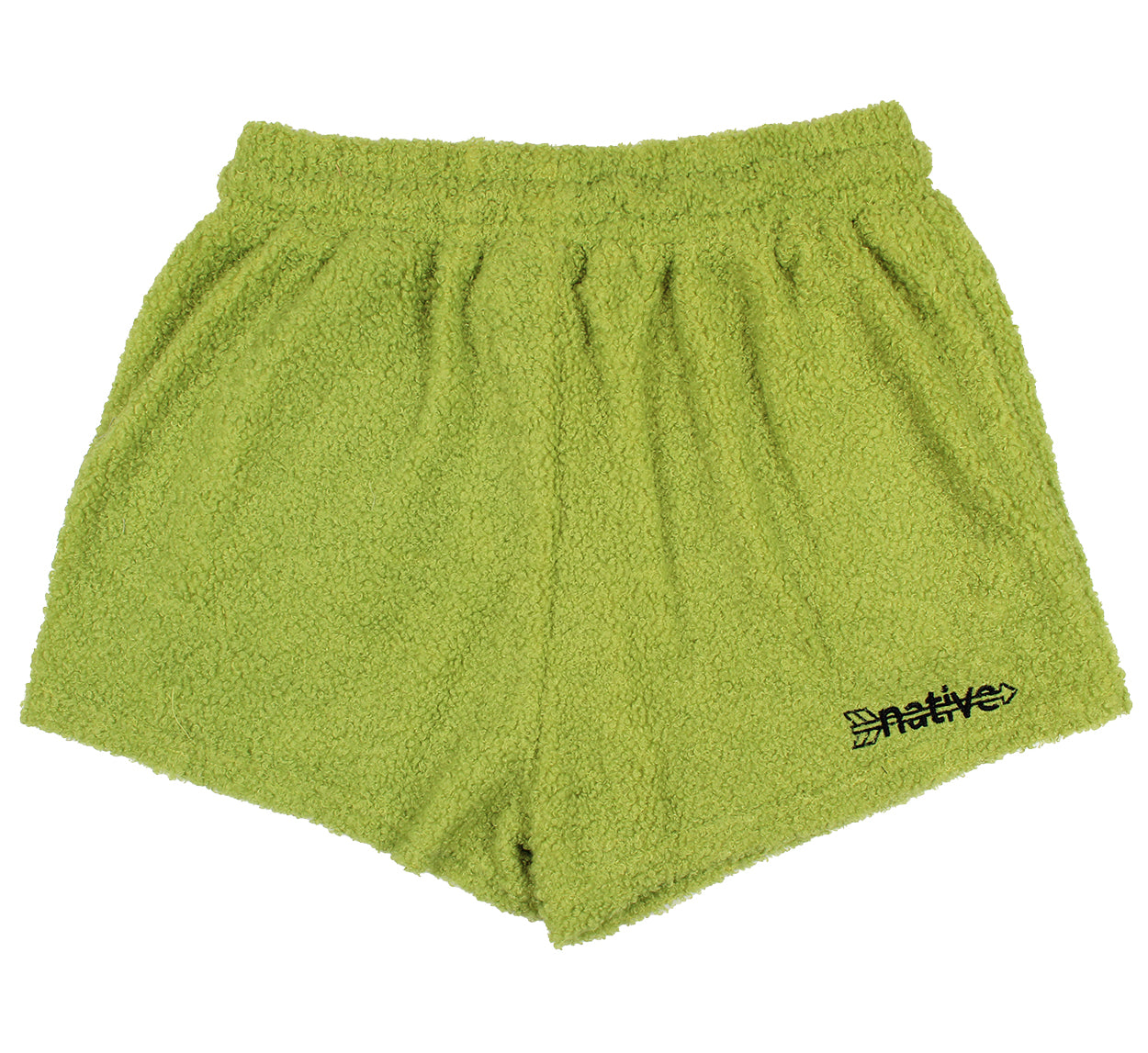 sherpa shorties in lime