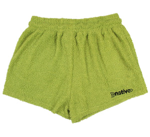 sherpa shorties in lime