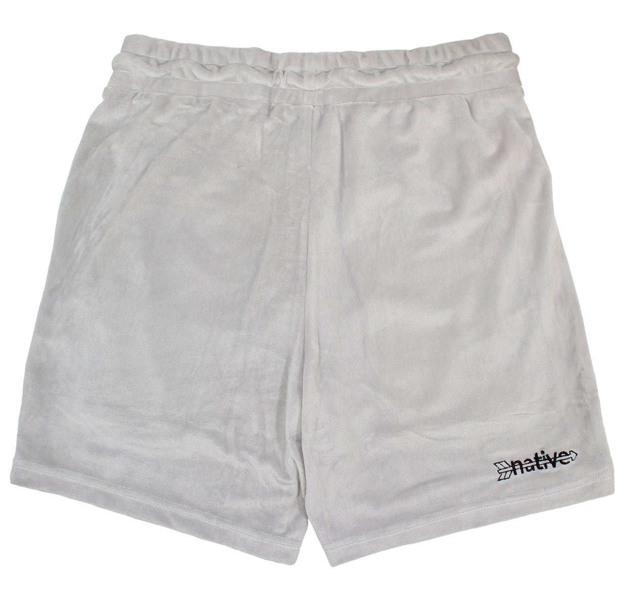 velour shorts in light gray
