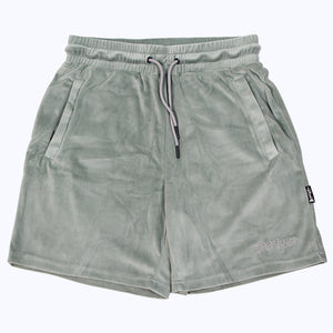 velour shorts in sage