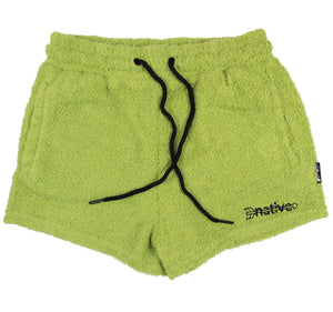 sherpa shorties in lime