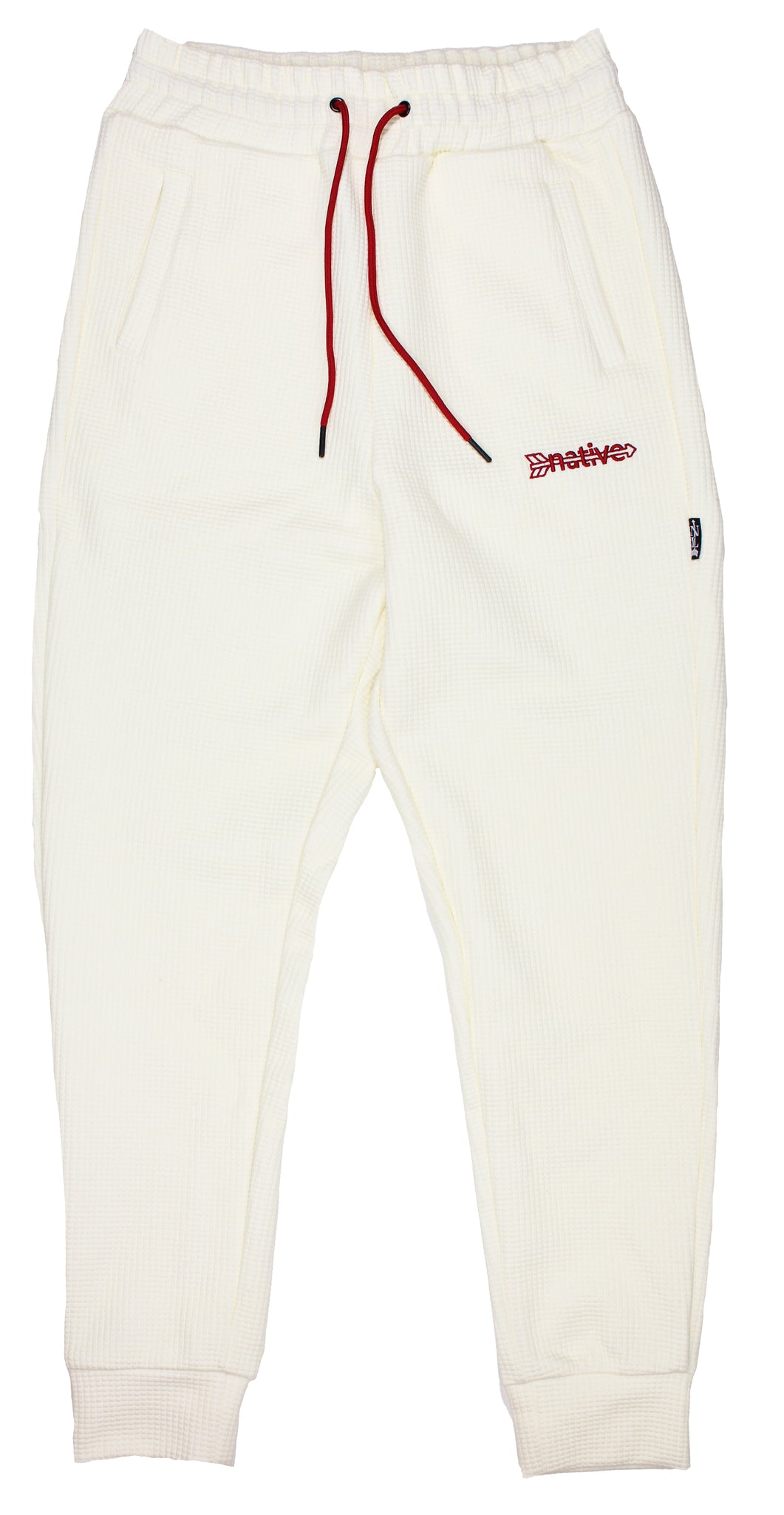 waffle joggers in cream/crimson