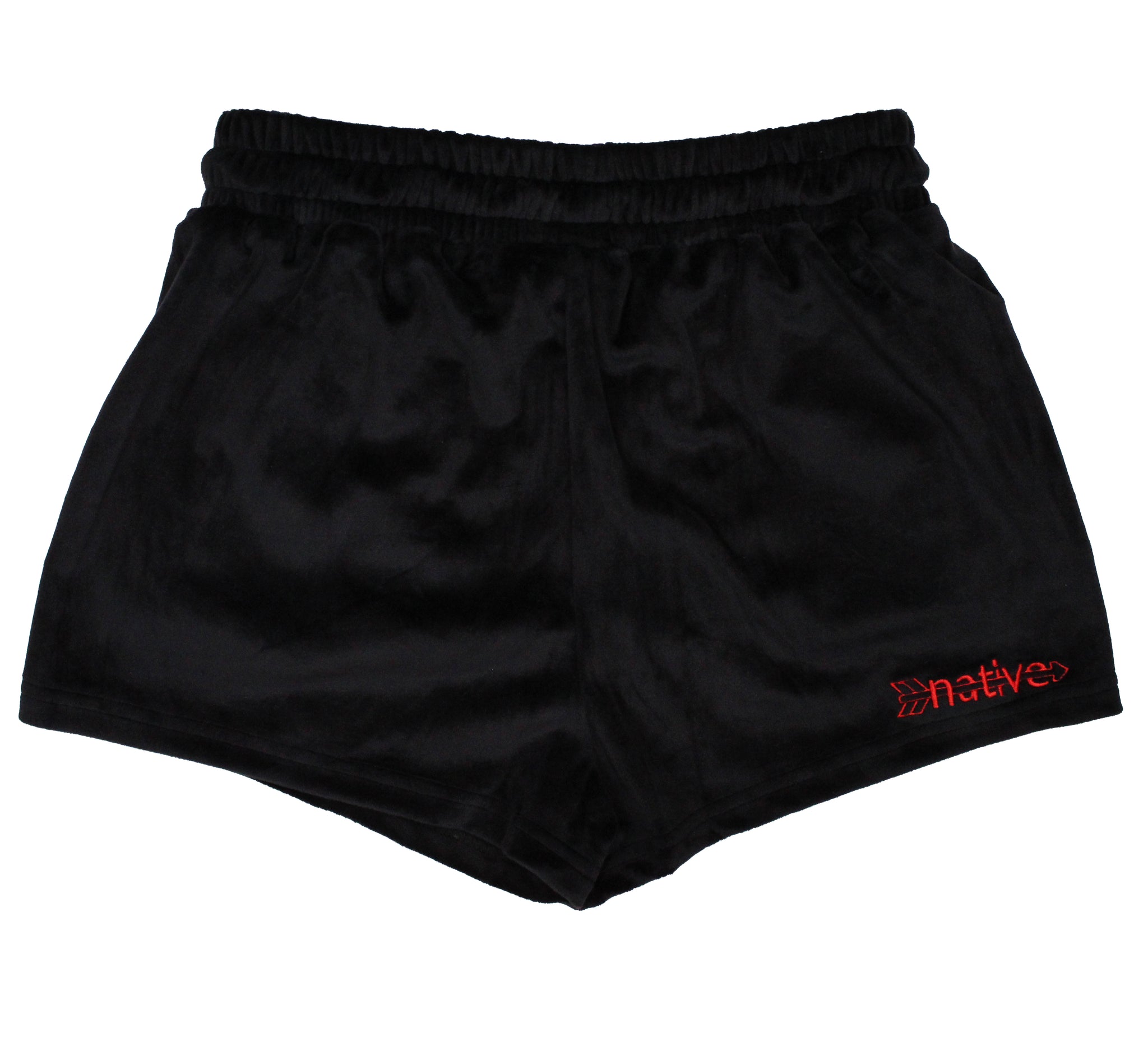 velour shorties in black w/ slct stock