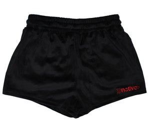velour shorties in black w/ slct stock