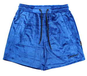 velvet shorts in royal blue