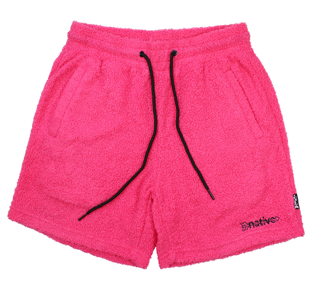 sherpa shorts in hot pink