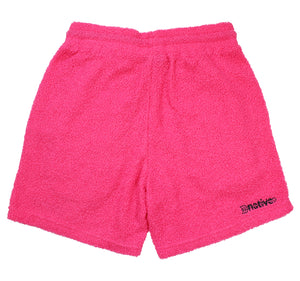 sherpa shorts in hot pink
