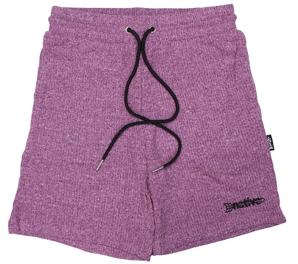corduroy knit shorts in grape
