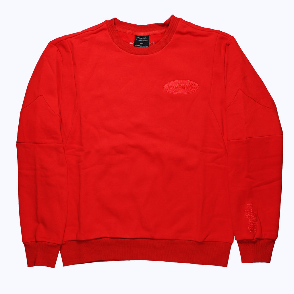 pullover crewneck in red/red
