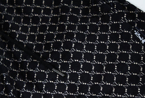 chain linked nl velour shorts in black/cream
