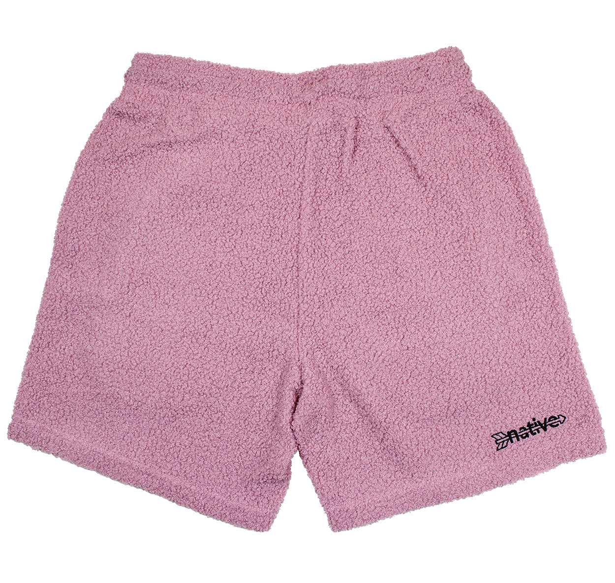 sherpa shorts in lilac