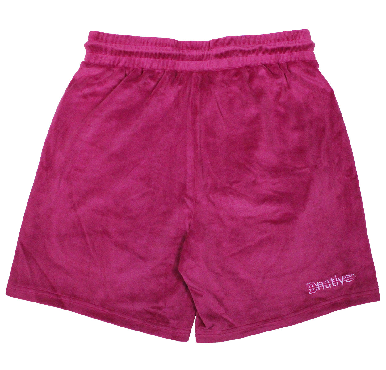 velour shorts in orchid