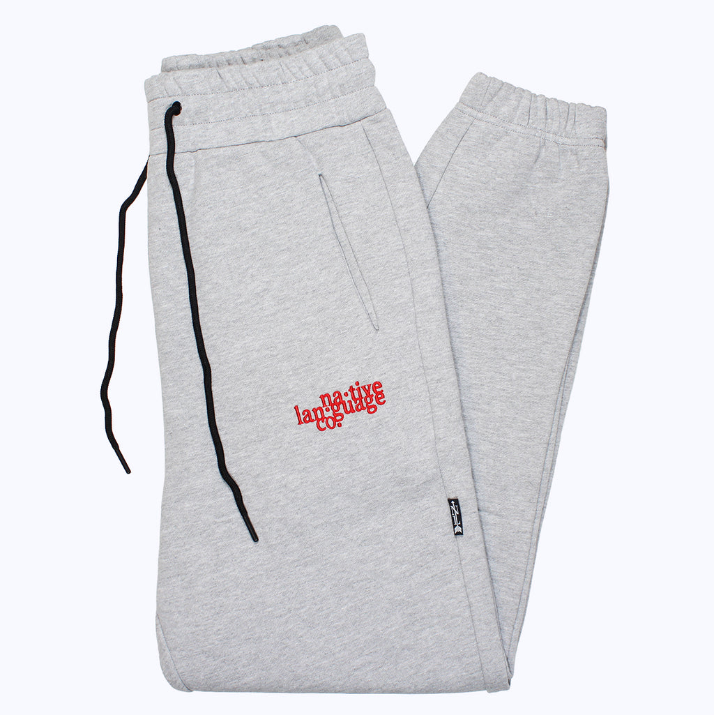 sweatpants in heather gray/red