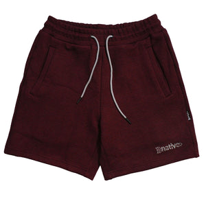 waffle shorts in cranberry