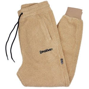 sherpa joggers in beige