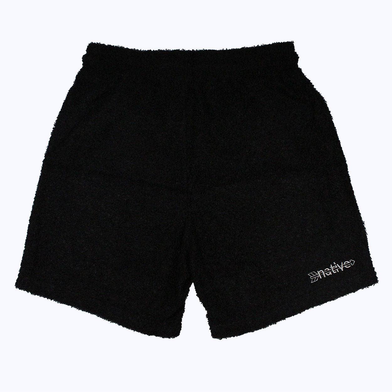 sherpa shorts in black/silver