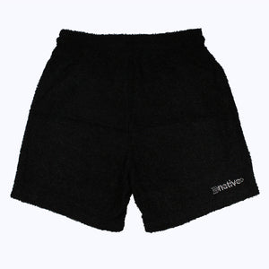sherpa shorts in black/silver