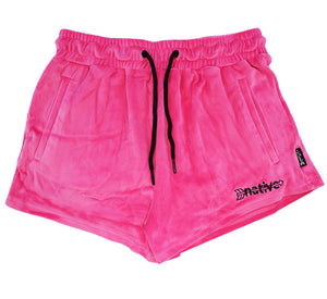 velour shorties in hot pink