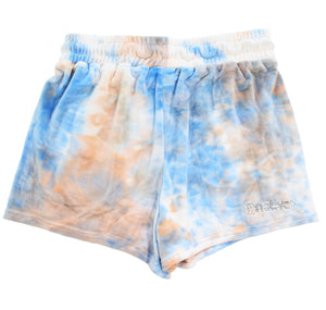 tie dye velour shorties in hurricane