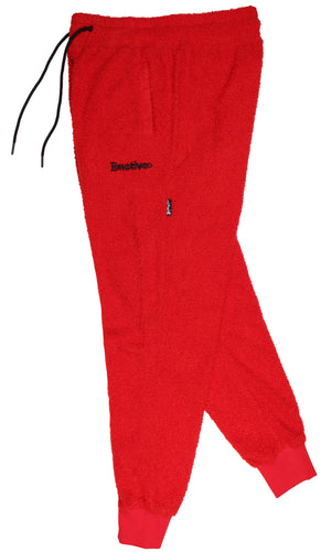 sherpa joggers in red