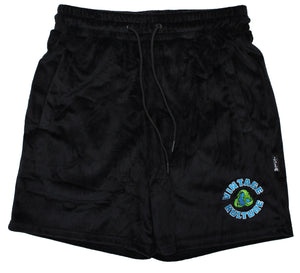 velour shorts in black w/ vintage kulture
