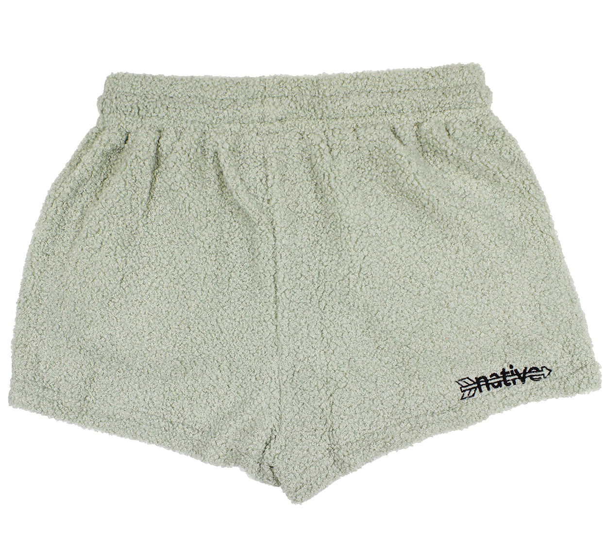 sherpa shorties in seafoam