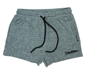 corduroy knit shorties in aquamarine