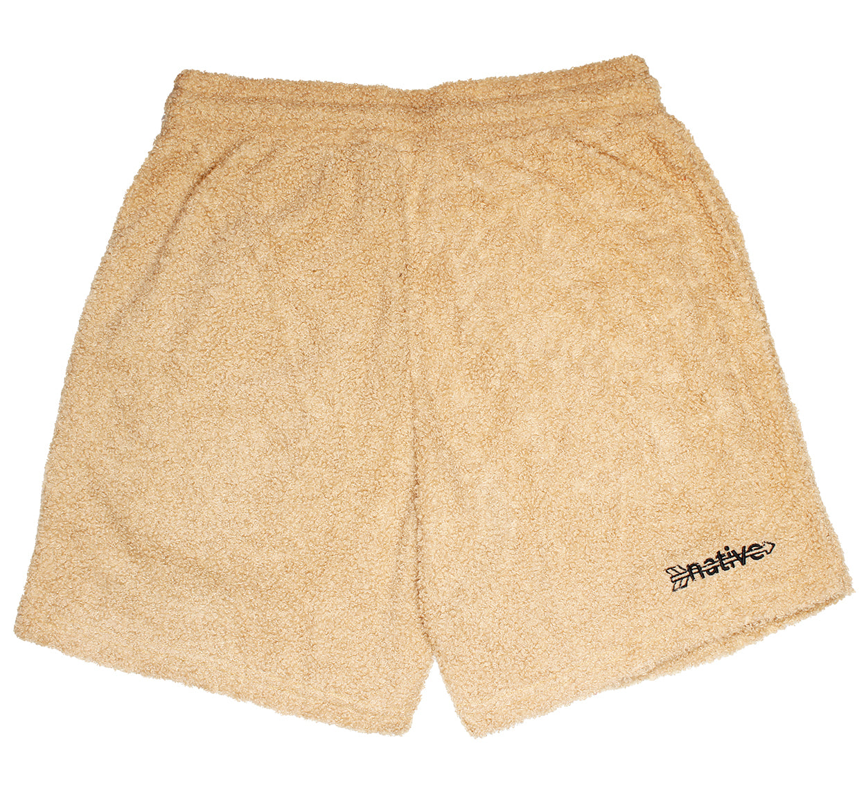 sherpa shorts in khaki