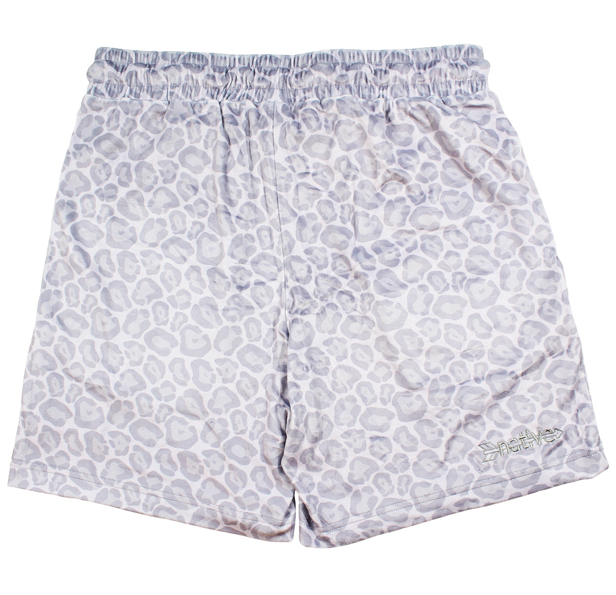 leopard velour shorts in light gray