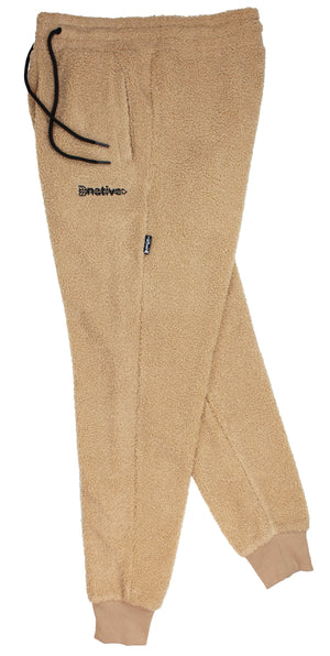 sherpa joggers in beige