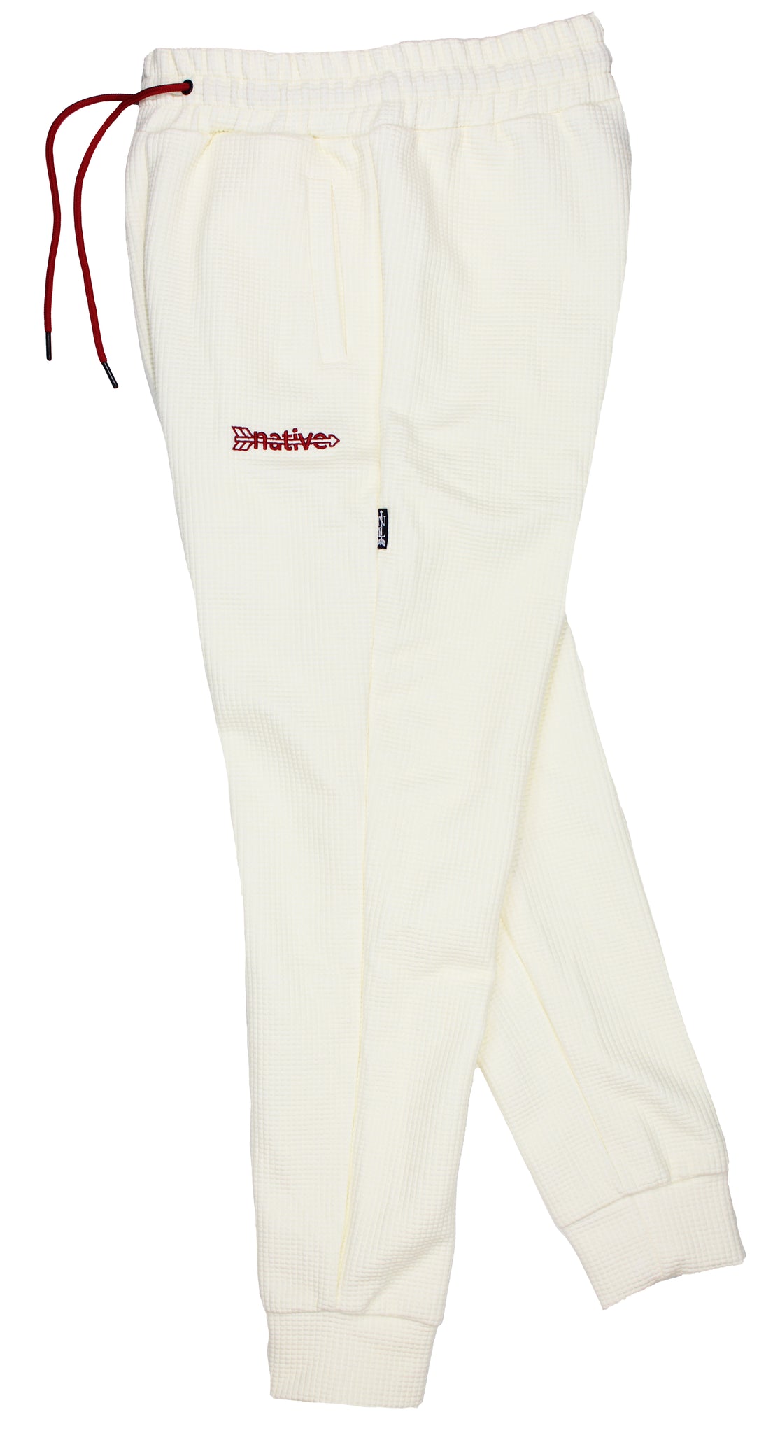 waffle joggers in cream/crimson