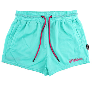 mesh shorties in south beach (aqua)