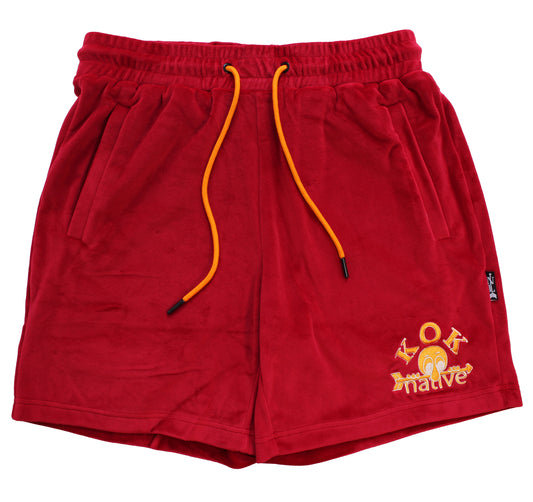 velour shorts in hickory with kilroys on kirkwood